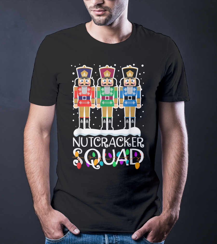 Nutcracker Squad Holiday Ballet Dance Christmas Lights T-Shirt