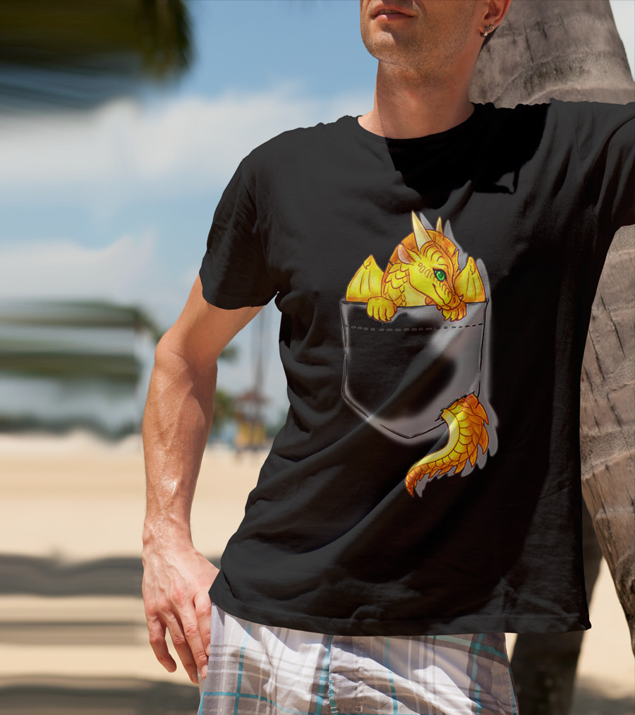 Wings Of Fire Pocket Sunny Dragon Bright Gold Character T-Shirt