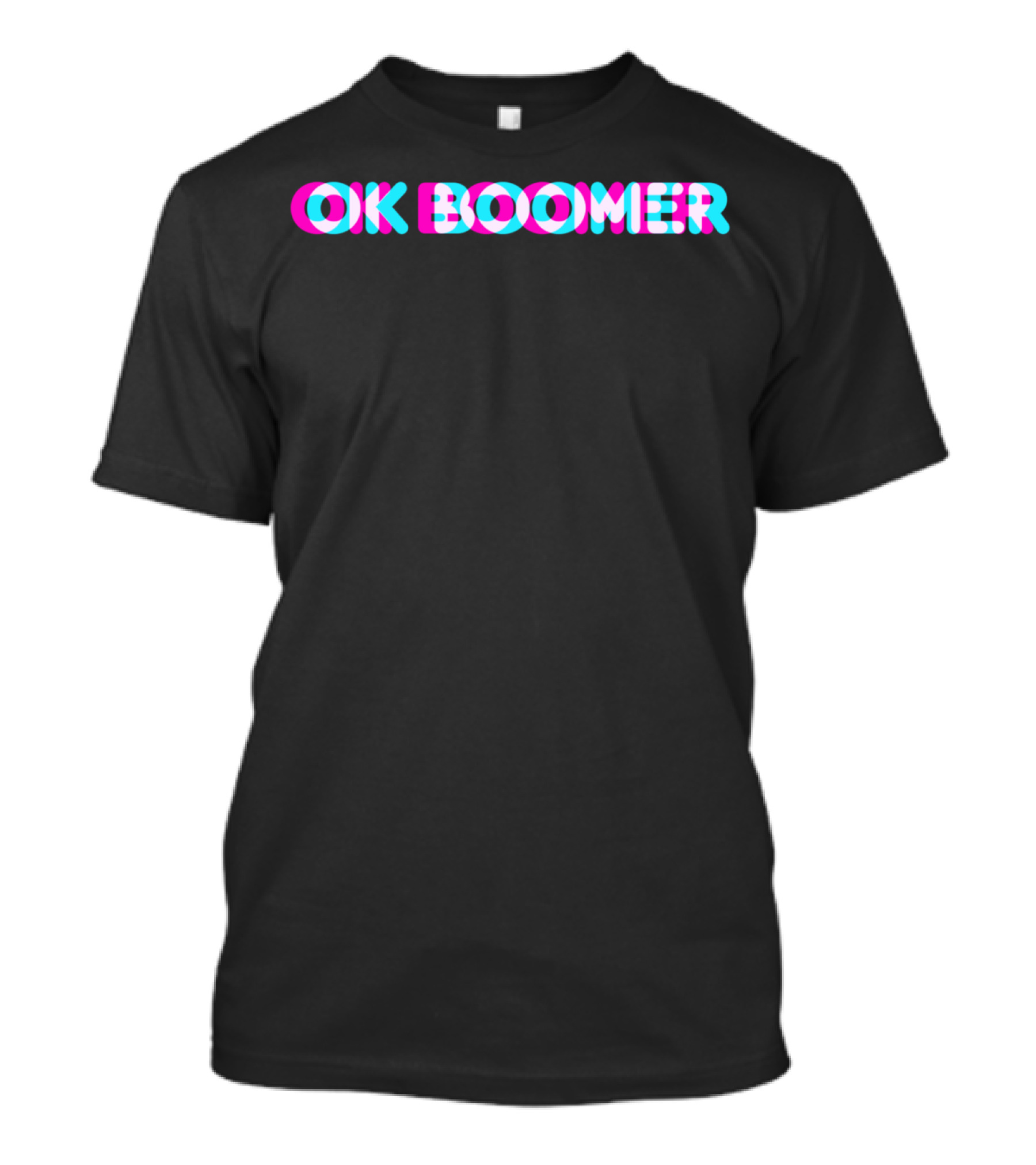 OK Boomer Meme Funny Anaglyph Type Text T-Shirt