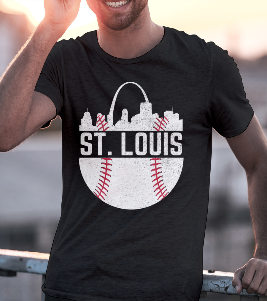 St Louis Baseball Skyline Arch T-Shirt