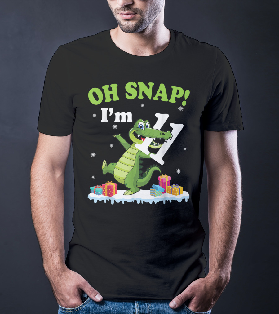 Oh Snap I'm Eleven Crocodile Snow Noel T-Shirt