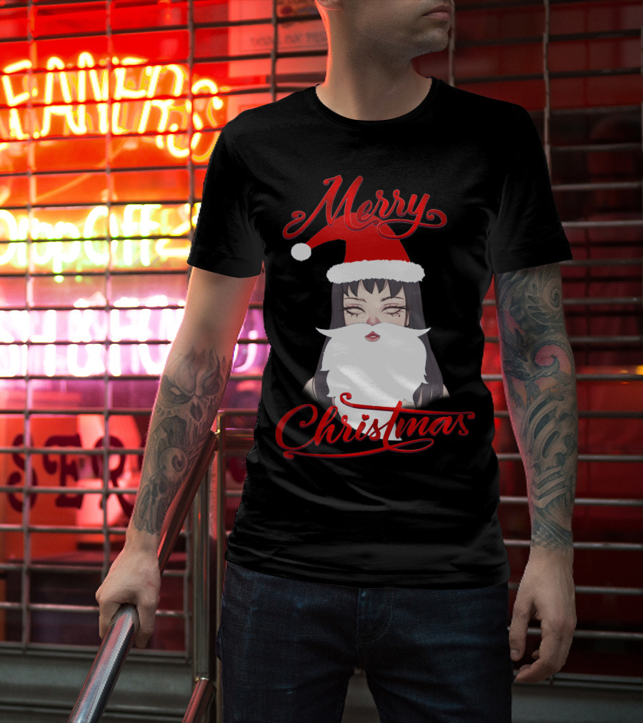 Merry Christmas Uzumaki Kirie Goshima Manga Santa Hat And Beard T-Shirt