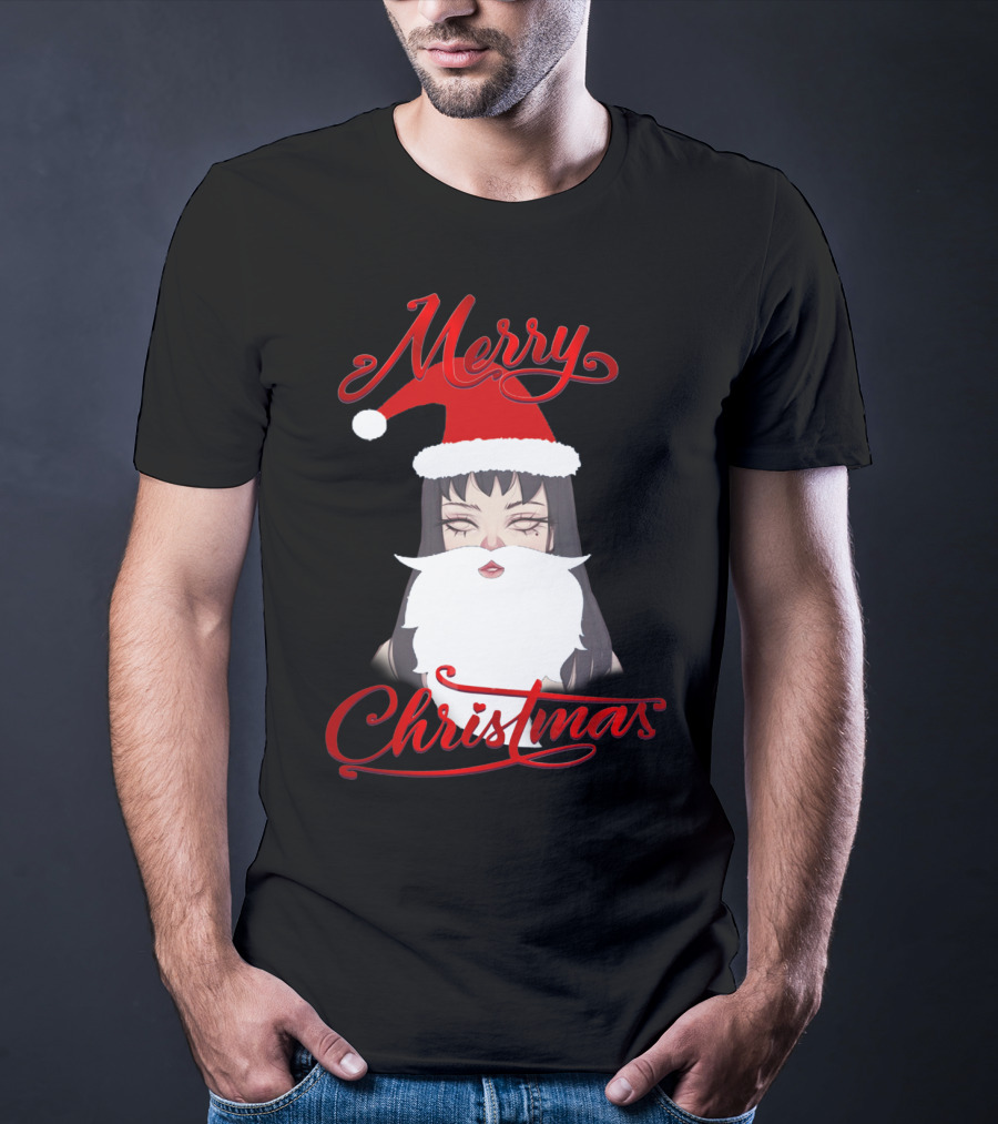 Merry Christmas Uzumaki Kirie Goshima Manga Santa Hat And Beard T-Shirt