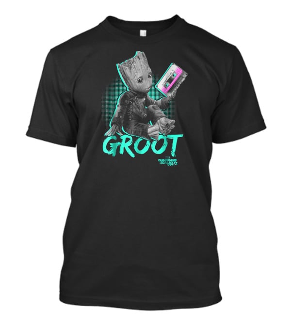 Guardians Of The Galaxy Vol. 2 Baby Groot Neon Cassette Tape T-Shirt