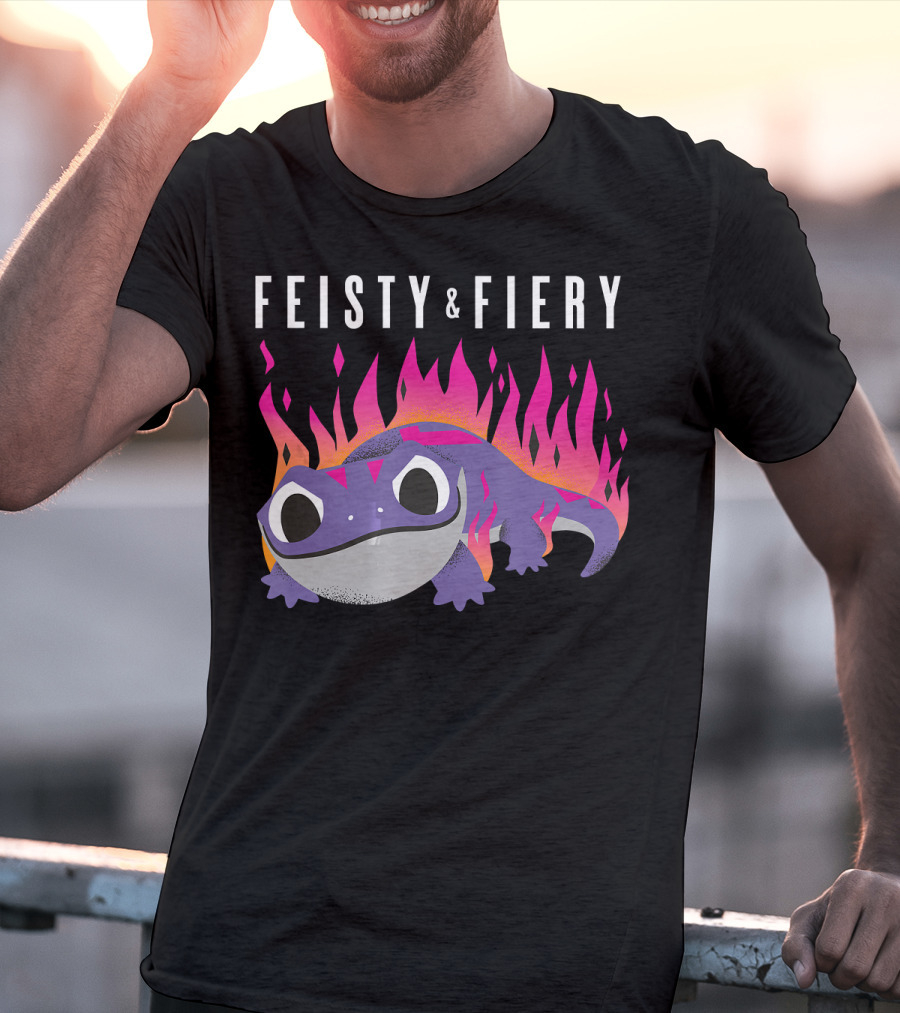 Disney Frozen 2 Bruni Salamander Feisty And Fiery With Flames T-Shirt