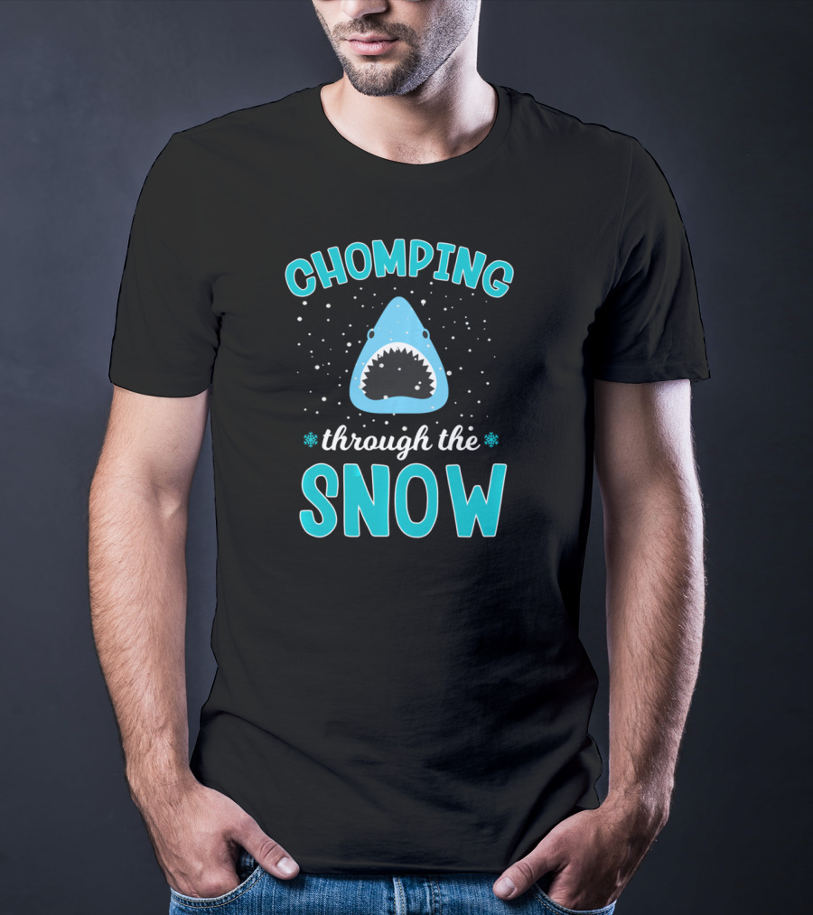 Chomping Through The Snow Shark Christmas T-Shirt