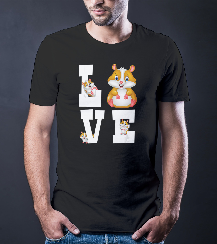 Love Hamsters Owners Cute Cartoon Rodent T-Shirt