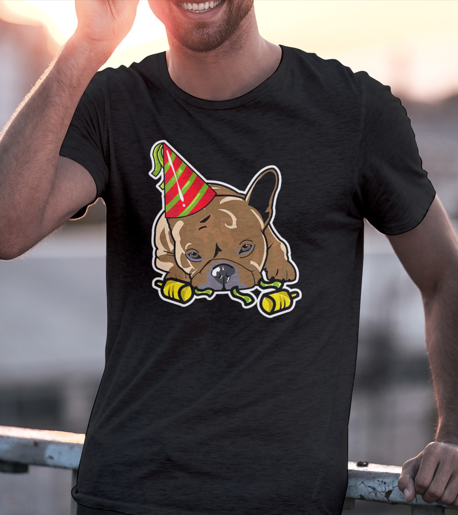 Eve French Bulldog Frenchie Happy New Year Party Hat T-Shirt