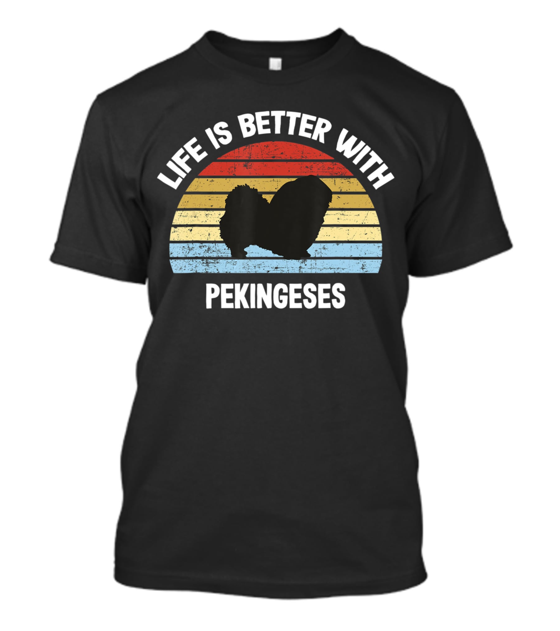 Life Is Better With Pekineses Retro Pekingese Dog T-Shirt