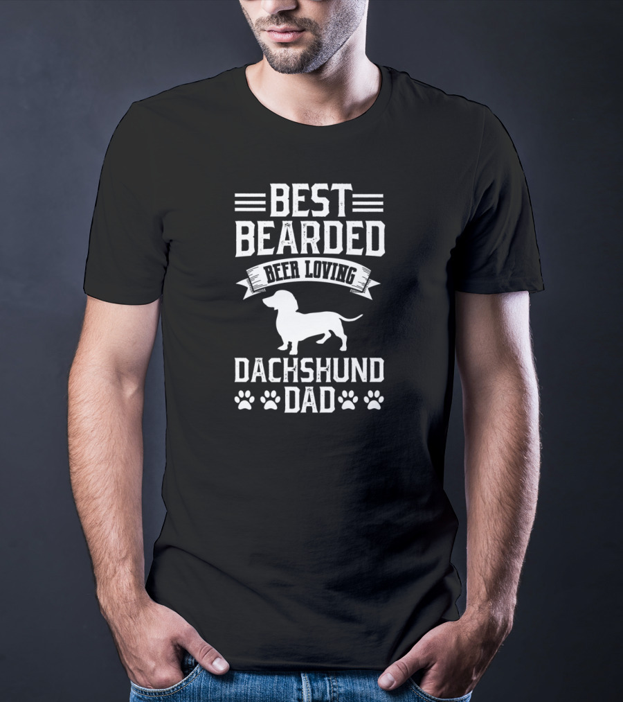 Best Bearded Beer Loving Dachshund Dad T-Shirt