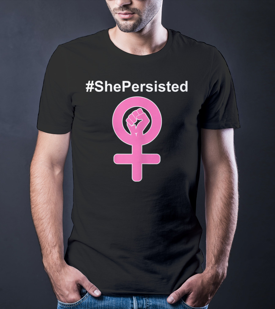 ShePersisted Feminist Symbol With Raised Fist Venus T-Shirt
