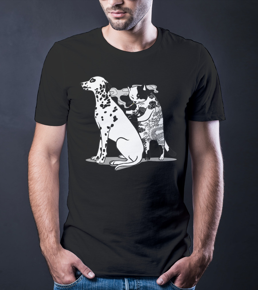 Cat And Dog Tattoo Humor For Tattoo Lover T-Shirt