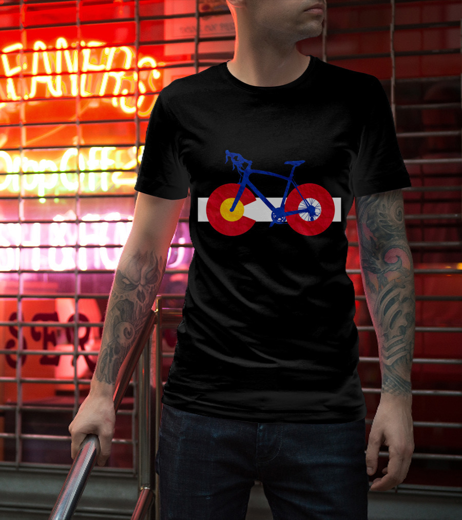Colorado Flag Cycling Fusion Road Bike T-Shirt