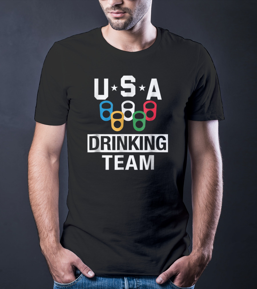 USA Drinking Team Beer Party Rings Can T-Shirt