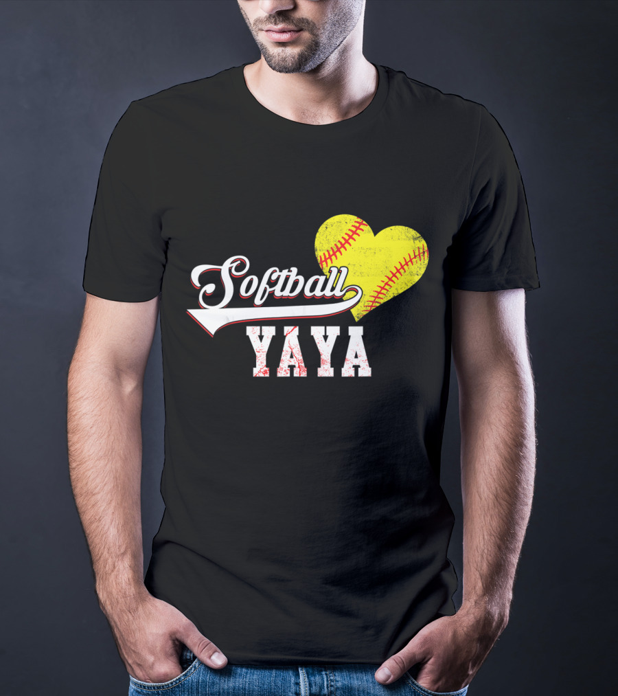 Softball Yaya Heart T-Shirt