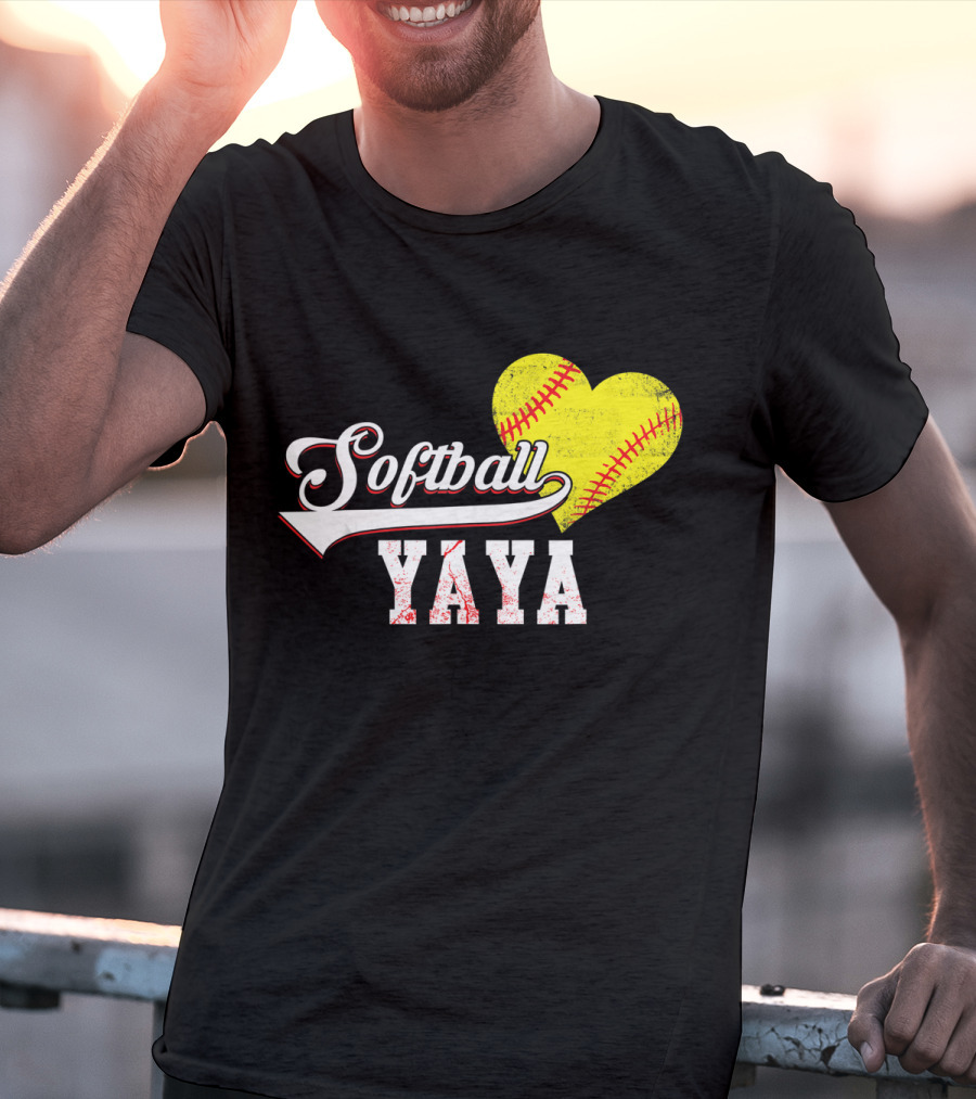 Softball Yaya Heart T-Shirt