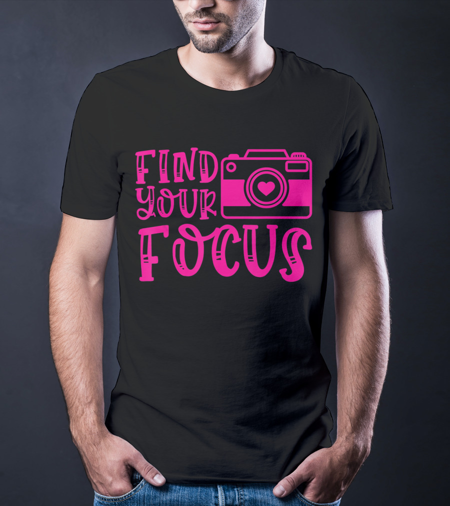 Find Your Focus Camera With Heart T-Shirt