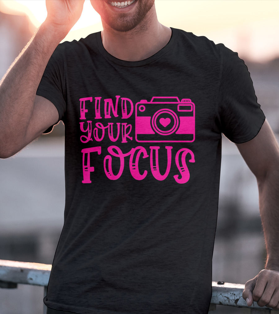 Find Your Focus Camera With Heart T-Shirt