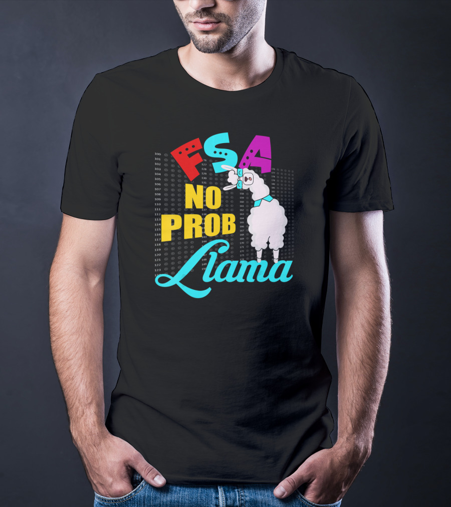 FSA No Prob Llama Teacher Bubble Sheet Fun T-Shirt