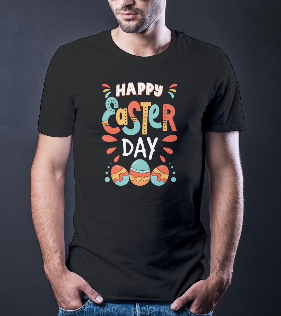 Happy Easter Day Colorful Bunny Egg T-Shirt