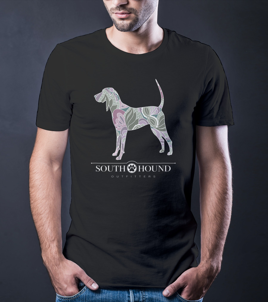 South Hound Outfitters Sage Blush Floral Coonhound T-Shirt