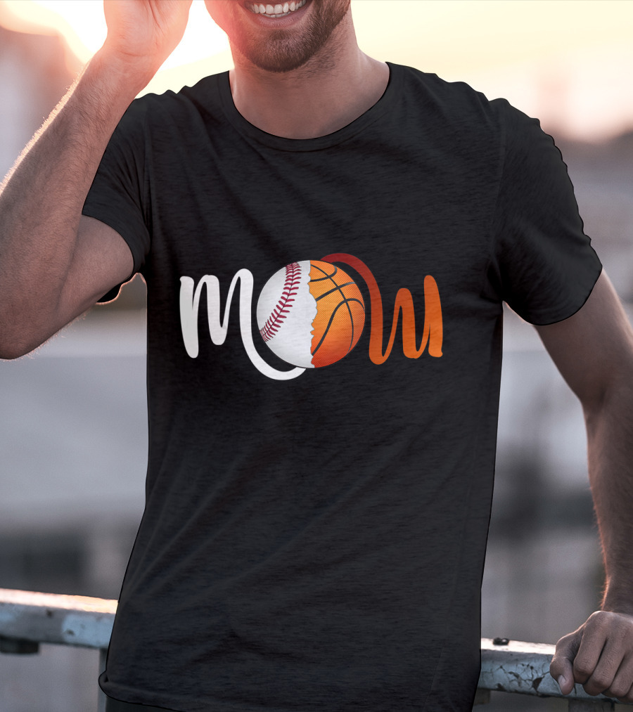 Mom Baseball Basketball Fusion T-Shirt