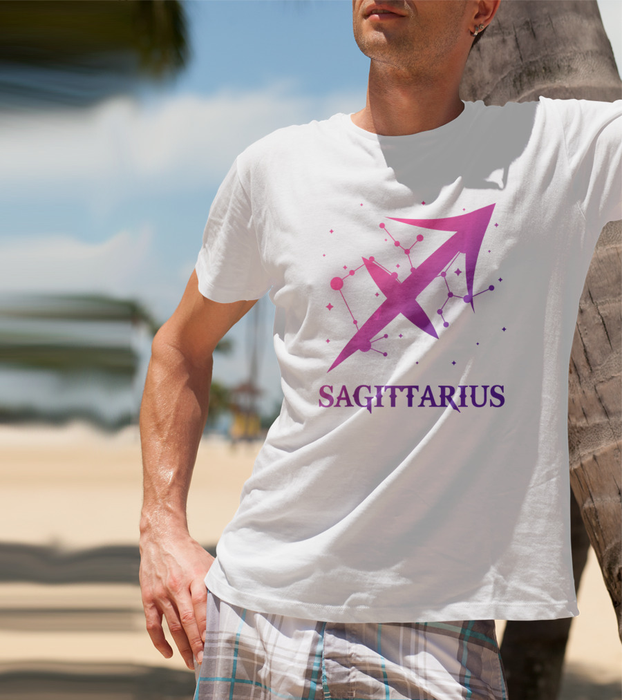Sagittarius Zodiac Symbol Star Constellation November December Birthday T-Shirt