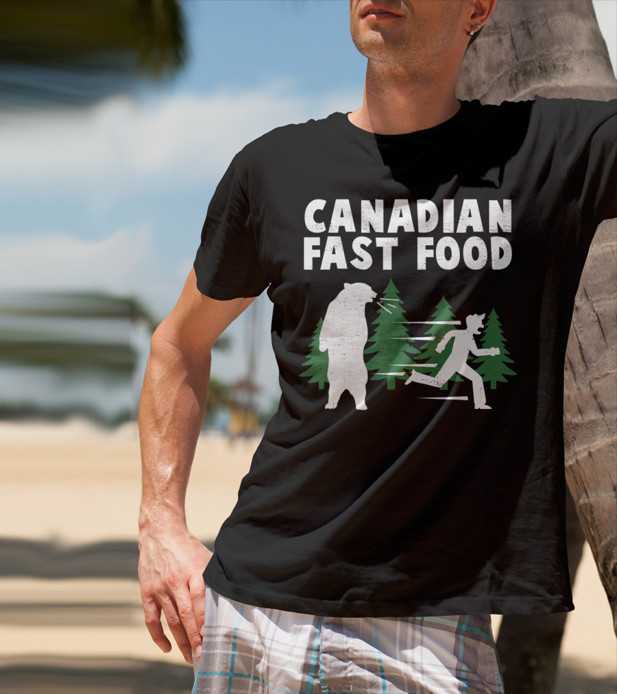 Canadian Fast Food Bear Chase Forest Adventure T-Shirt