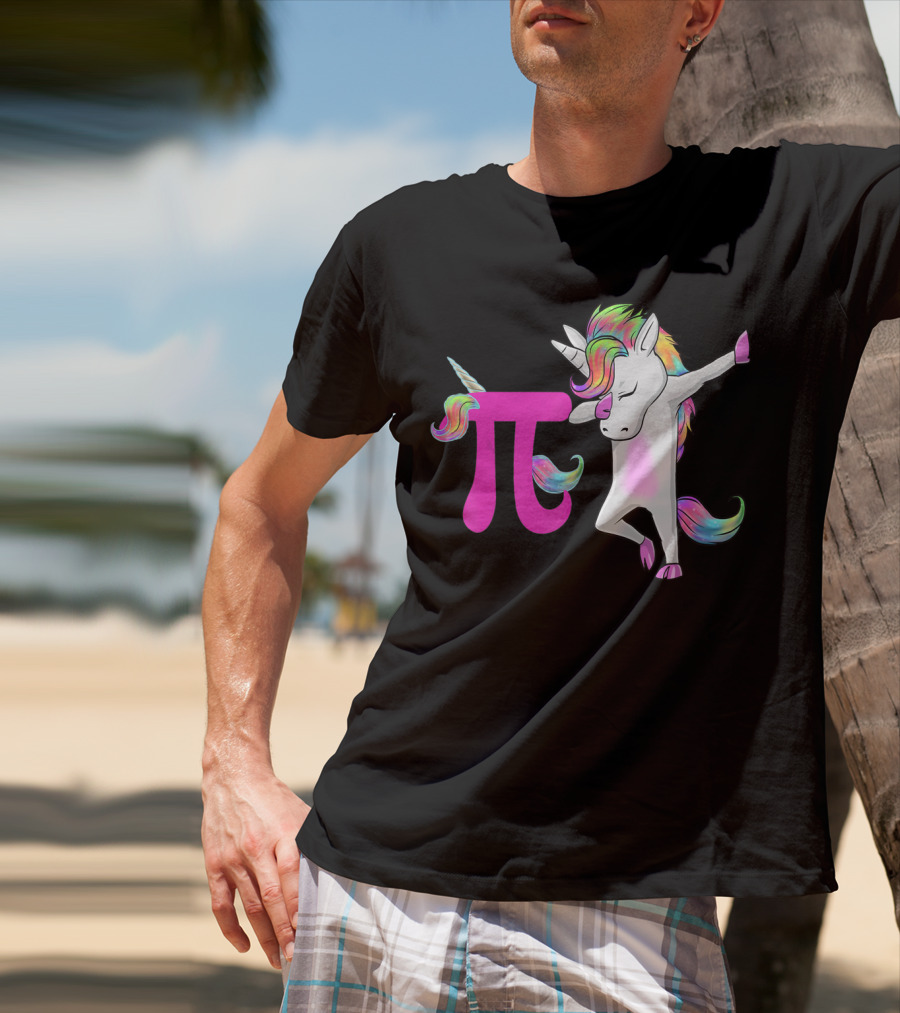 Happy Pi Day Unicorn Dabbing Math Rainbow Magic T-Shirt