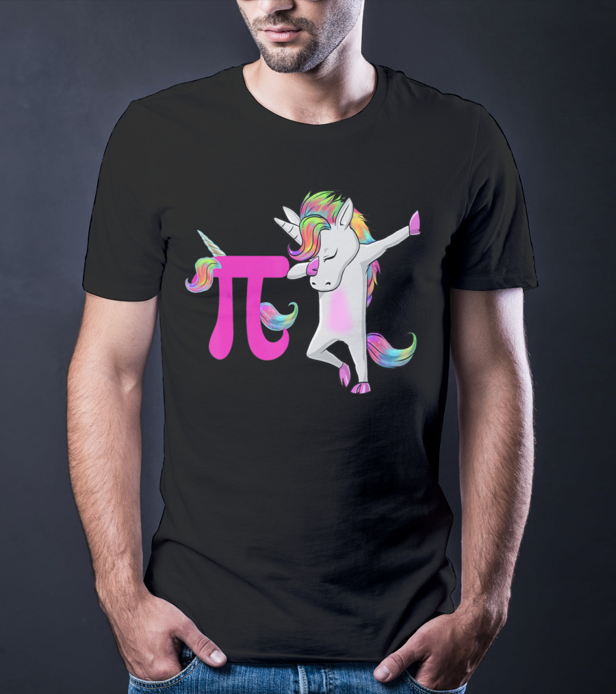 Happy Pi Day Unicorn Dabbing Math Rainbow Magic T-Shirt
