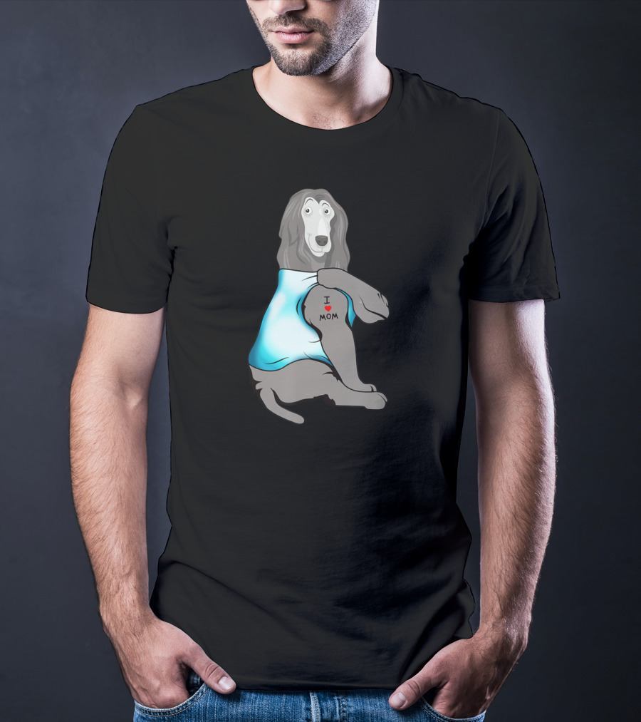 Afghan Hound Tattoo I Love Mom T-Shirt