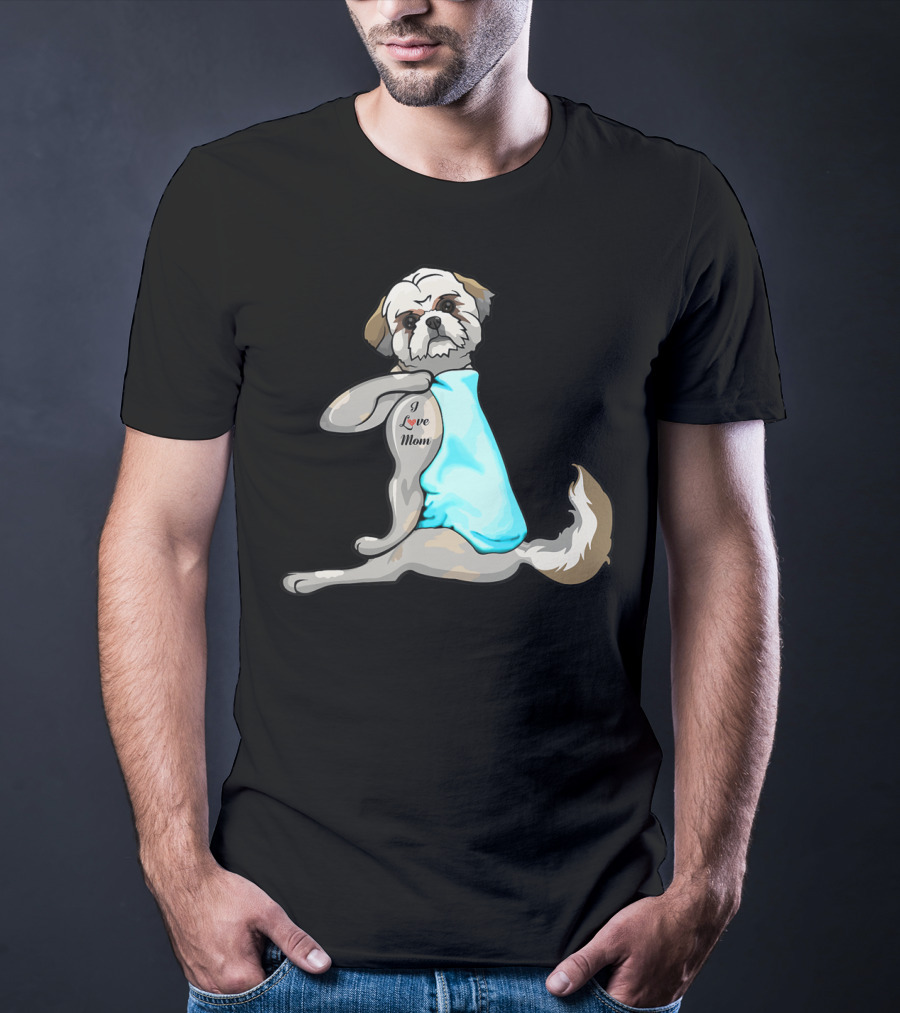 Shih Tzu I Love Mom Tattoo T-Shirt