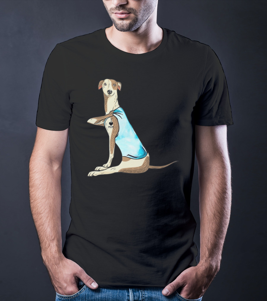 Whippet Dog I Love Mom Tattoo Iconic T-Shirt