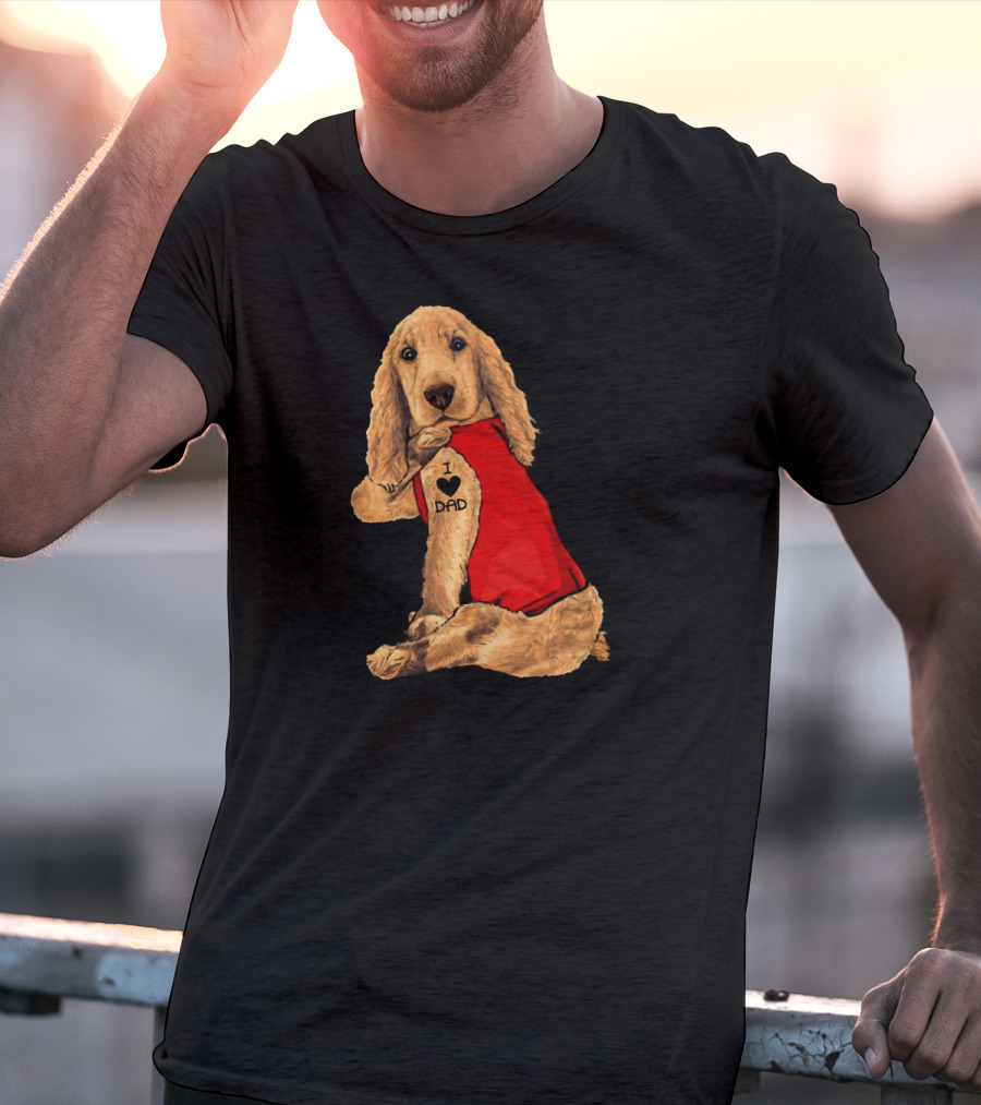 I Love Dad English Cocker Spaniel Red T-Shirt