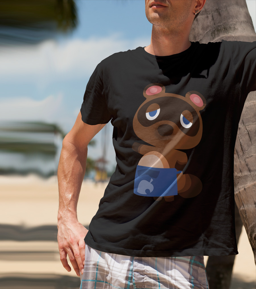 Tom Nook Animal Crossing Character Blue Apron T-Shirt