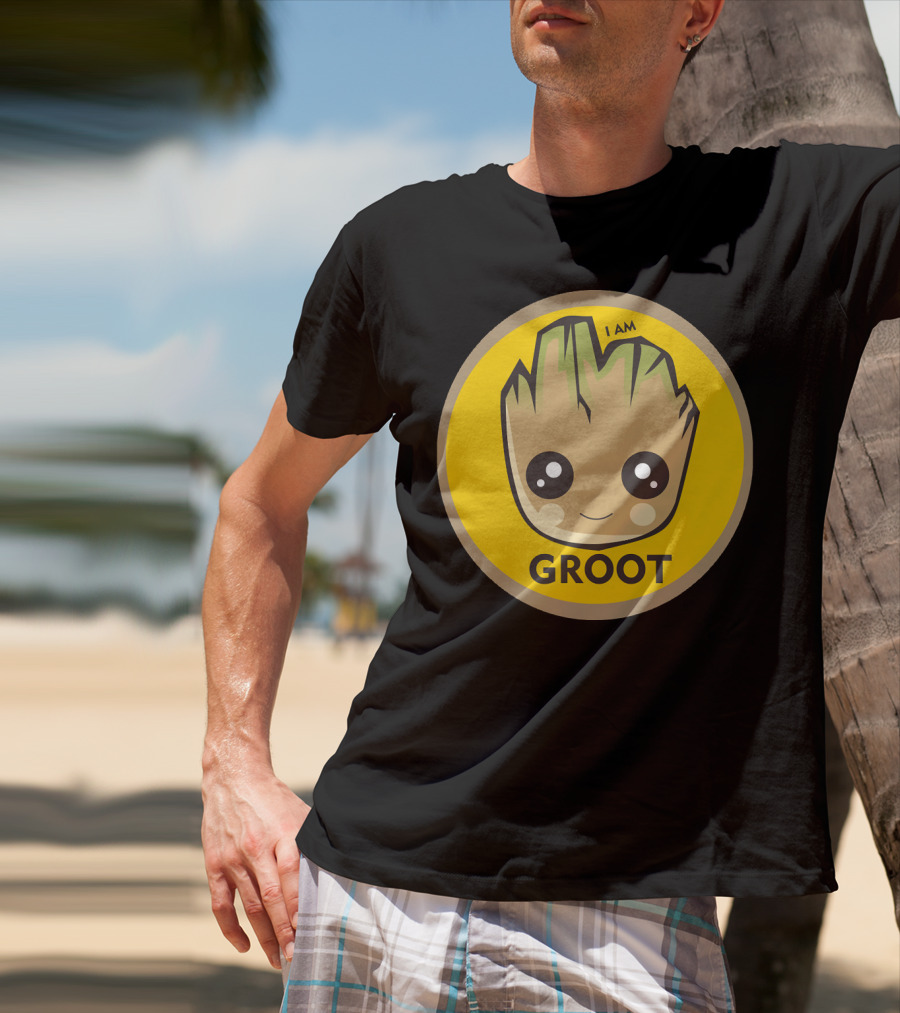 I AM GROOT Baby Groot Kawaii Face T-Shirt