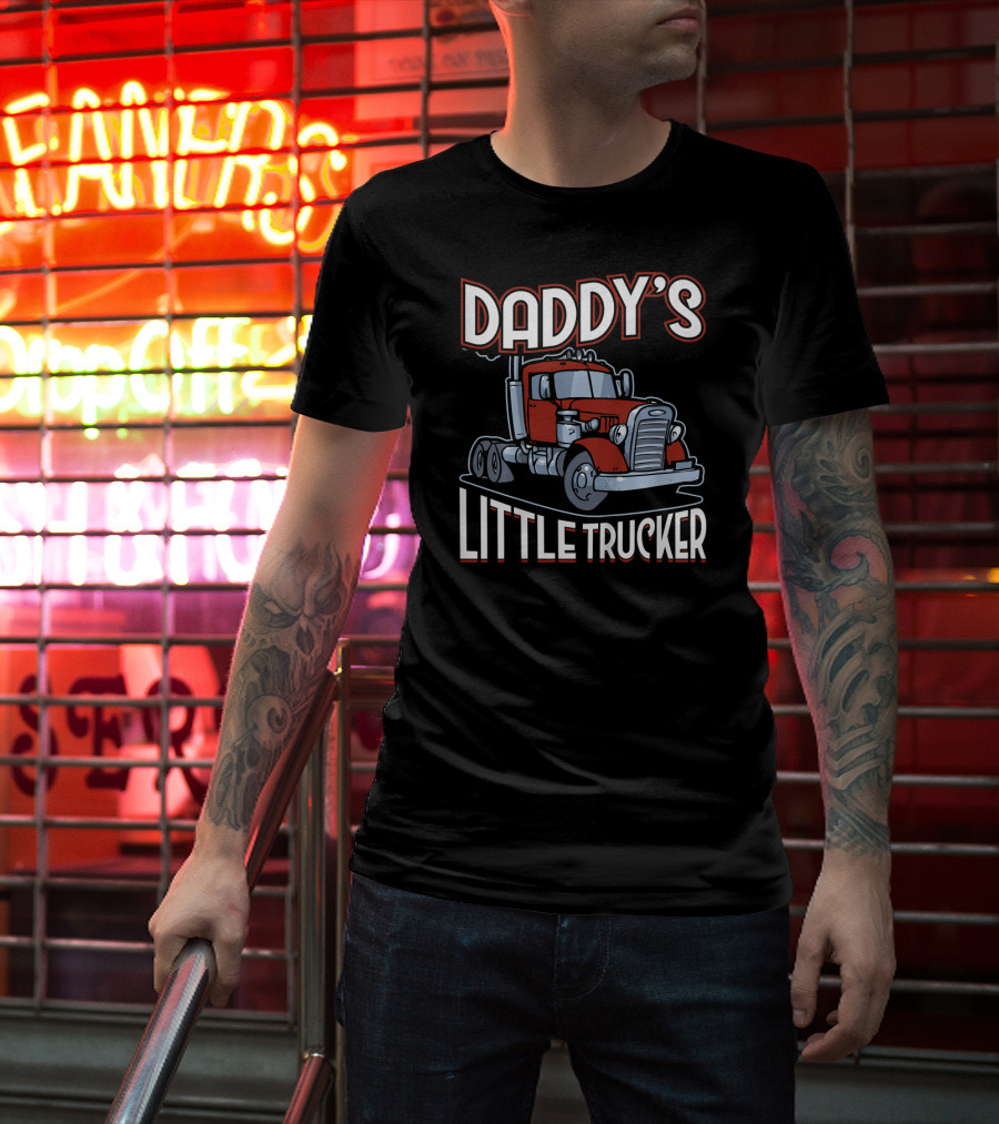 DADDY'S LITTLE TRUCKER Red Truck T-Shirt