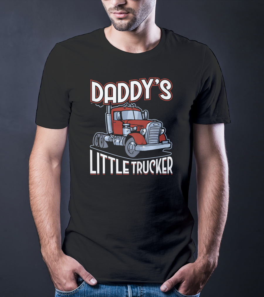 DADDY'S LITTLE TRUCKER Red Truck T-Shirt