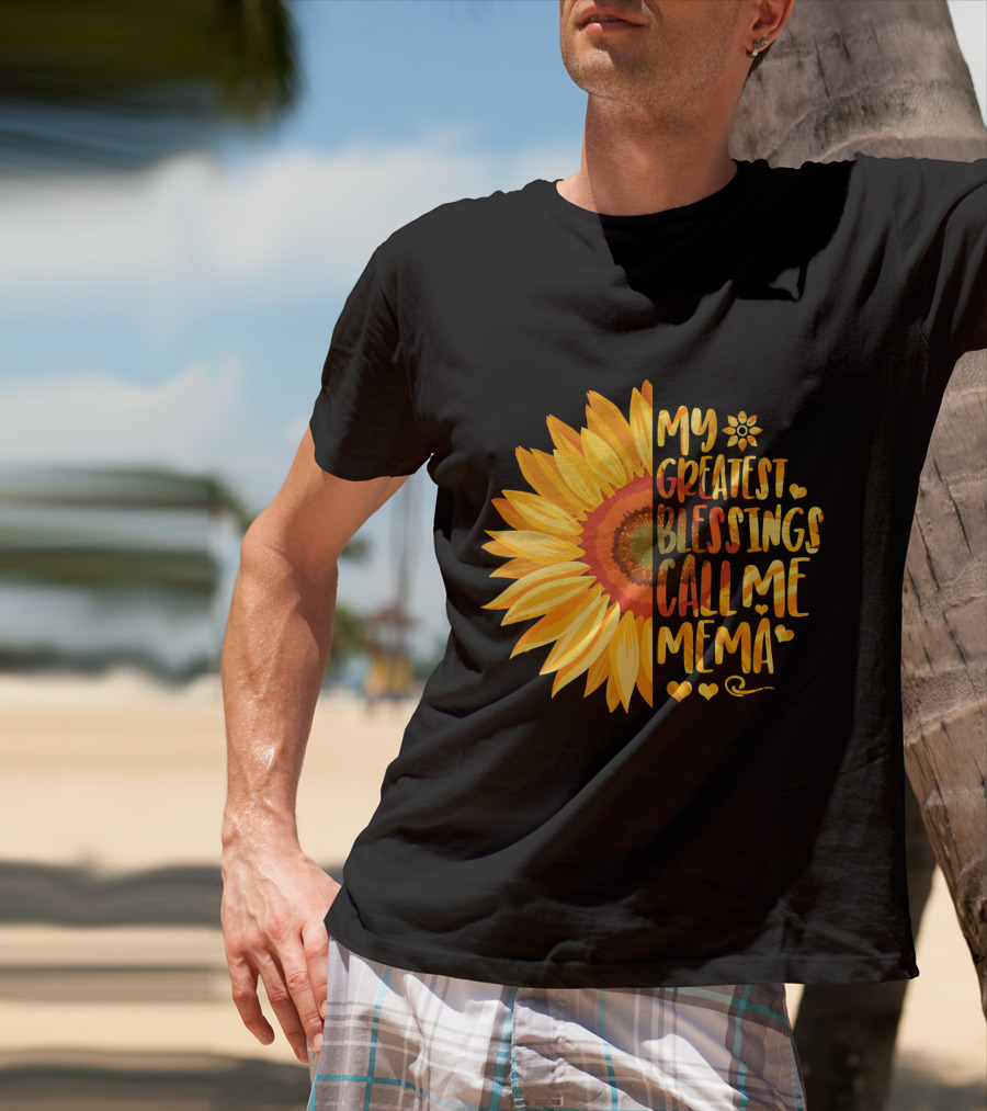 My Greatest Blessings Call Me Mema Sunflower Heart T-Shirt