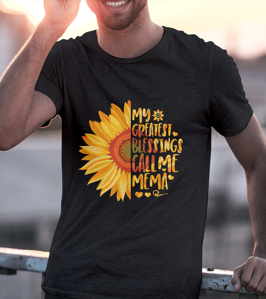 My Greatest Blessings Call Me Mema Sunflower Heart T-Shirt