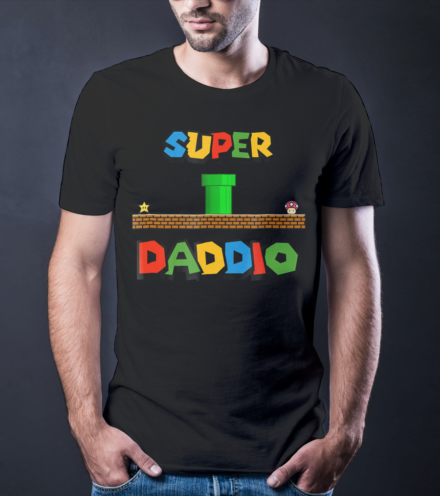 Super Daddio Nerdy Star Mushroom Pipe Block T-Shirt
