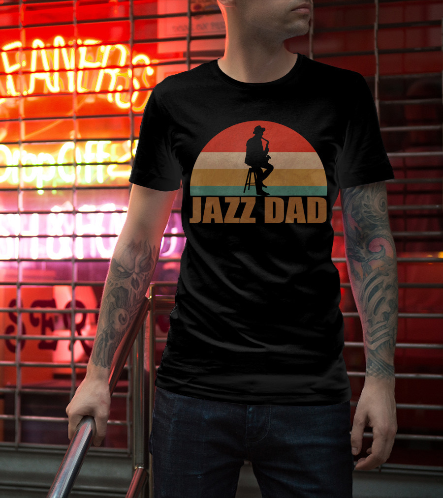 Jazz Dad Retro Vintage Saxophone T-Shirt
