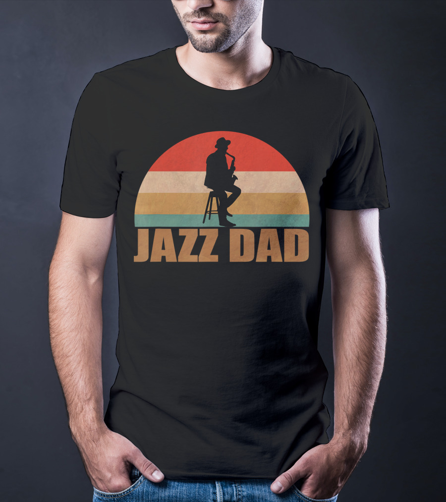 Jazz Dad Retro Vintage Saxophone T-Shirt