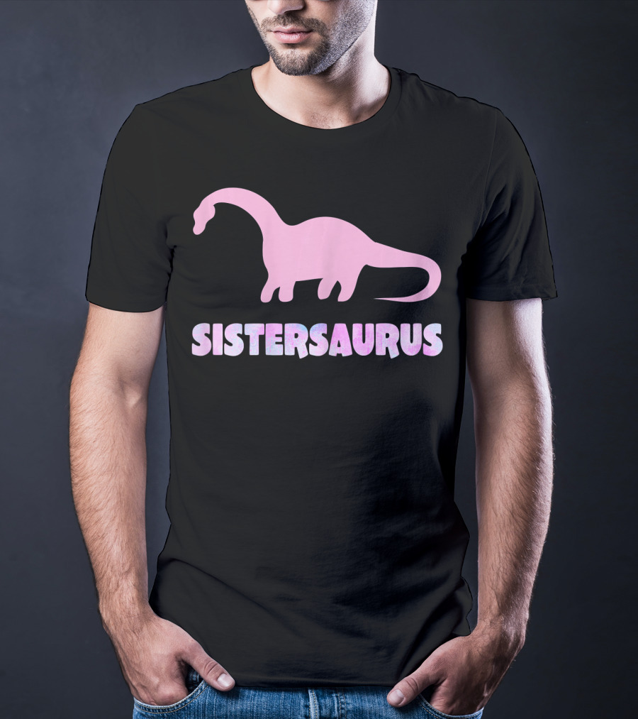 Sistersaurus Dinosaur Silhouette In T-Shirt