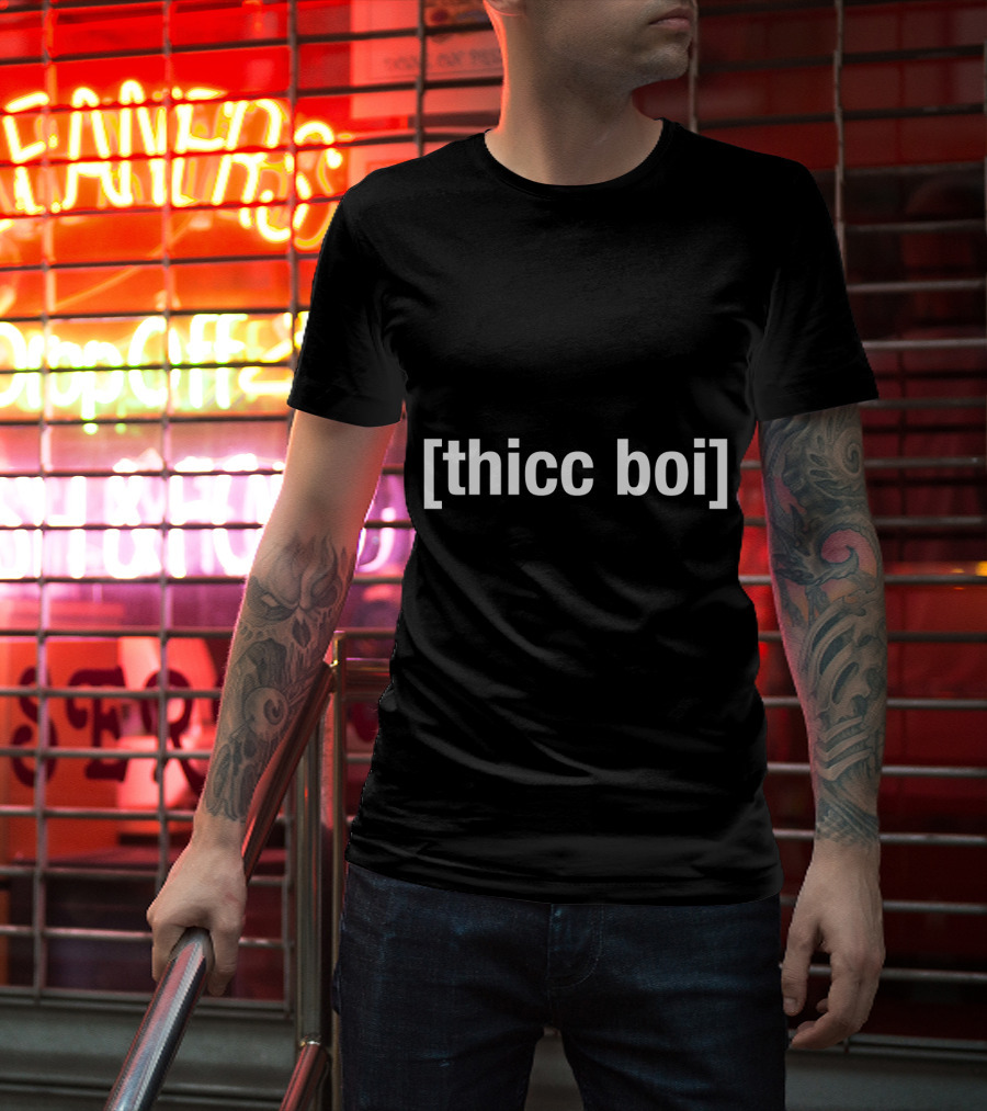 Thicc Boi Meme Text With Brackets T-Shirt
