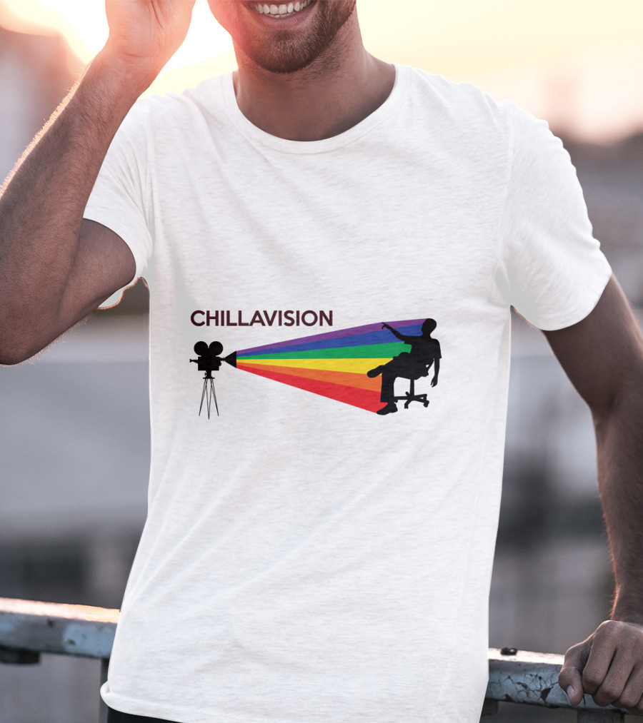 Chillavision First Edition Silhouette With Rainbow Camera Projection T-Shirt