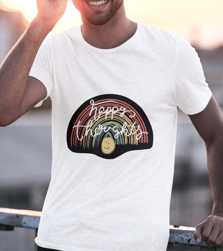 Happy Thoughts Rainbow Smiley Face T-Shirt