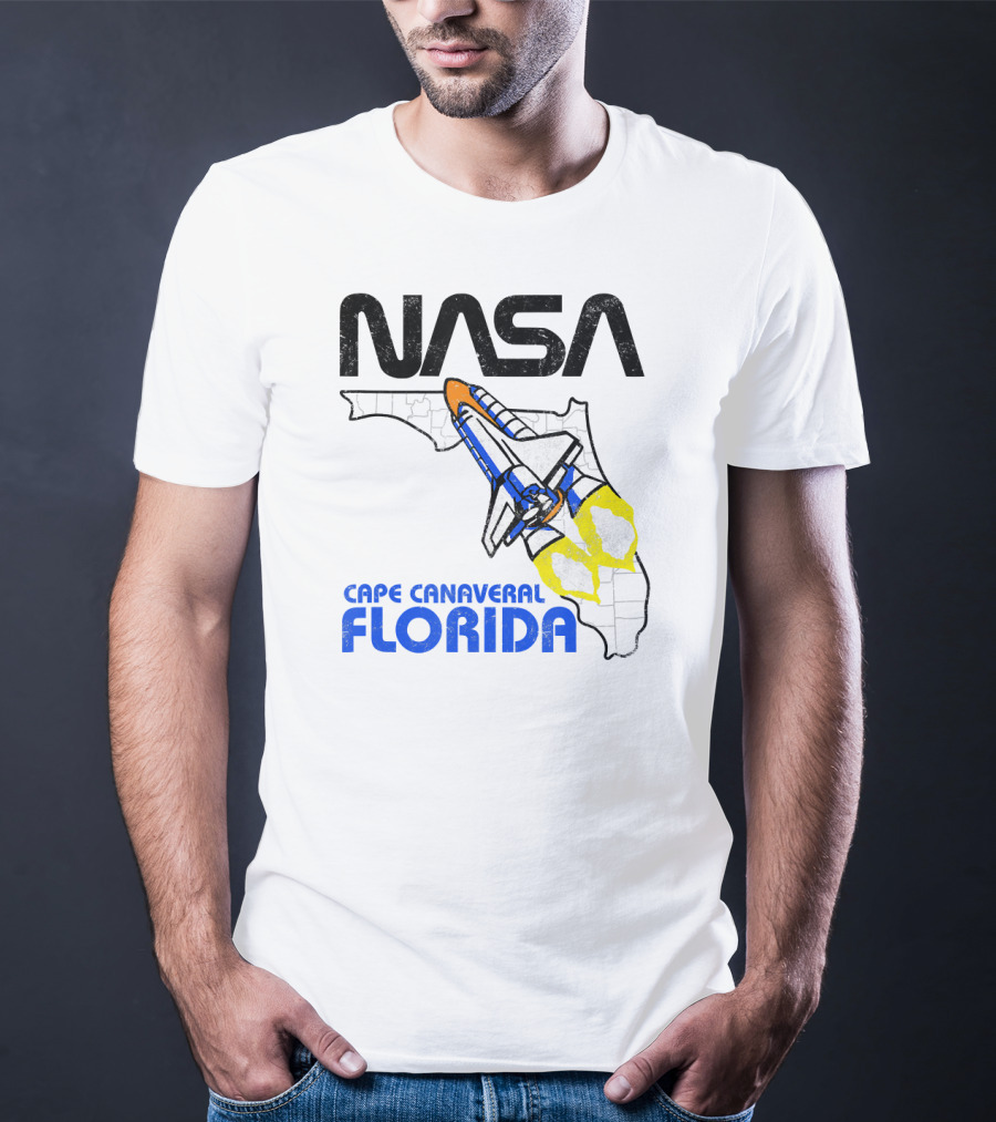 NASA Space Shuttle Florida Map Cape Canaveral T-Shirt