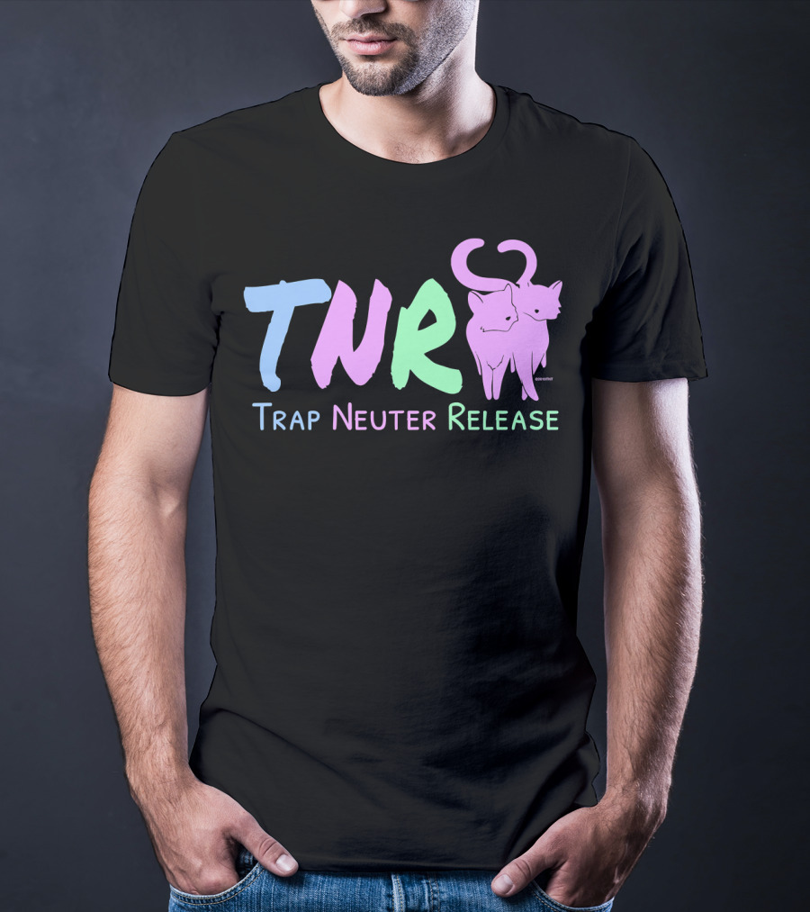 TNR Trap Neuter Release Feral Cat Lover Pastel Cats T-Shirt