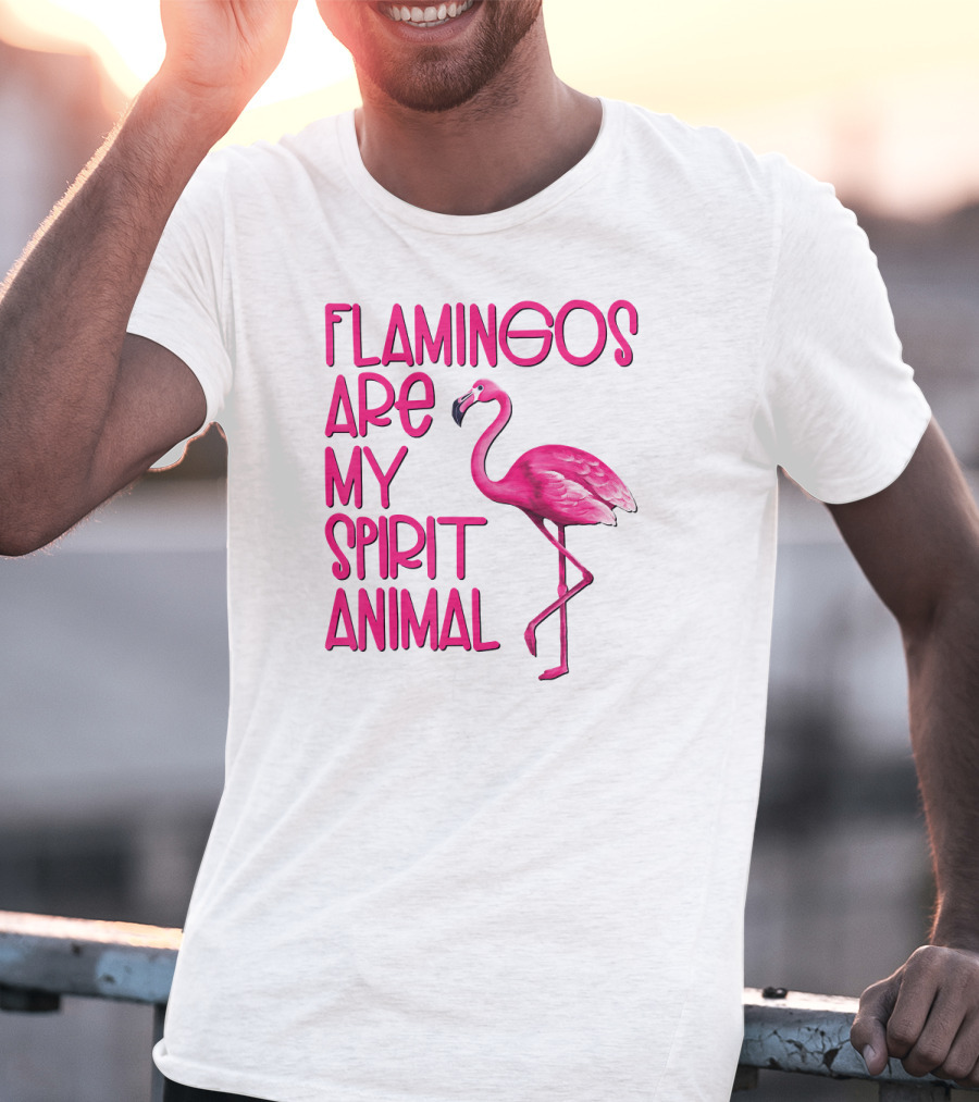 Flamingos Are My Spirit Animal Flamingo Image T-Shirt